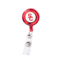 USC Trojans Cardinal SC Interlock Retractable Badge Holder